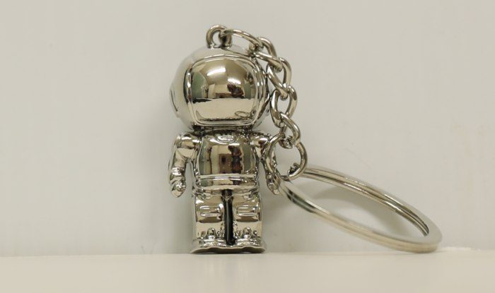 Silver/black astronaut key ring holder